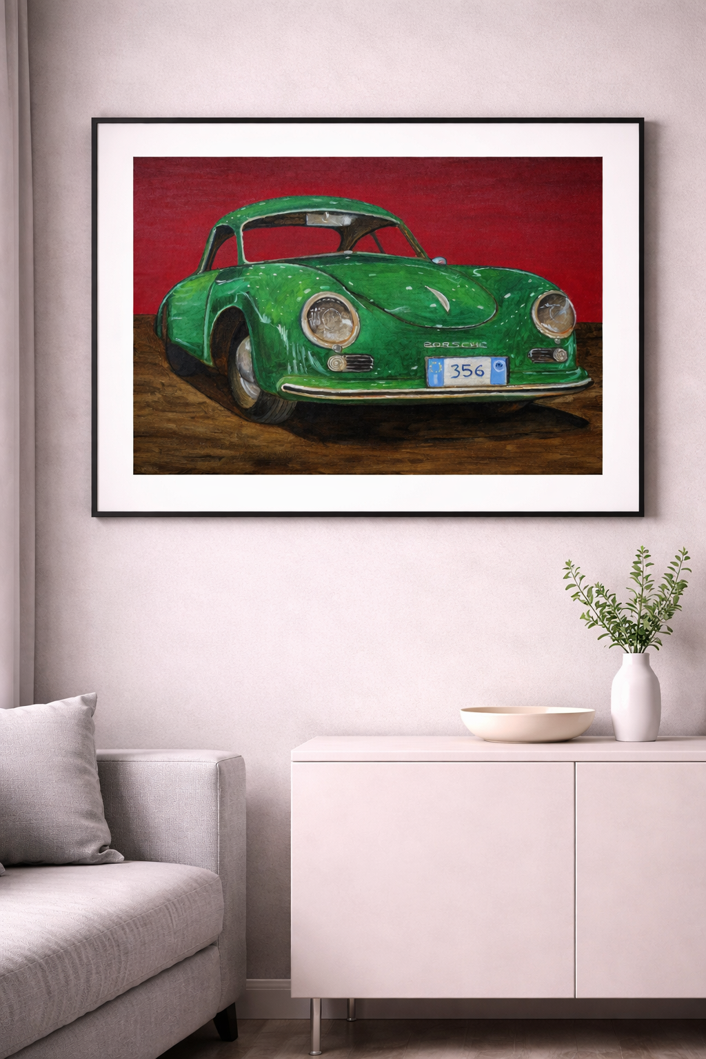 Porsche 356 Side view - Green